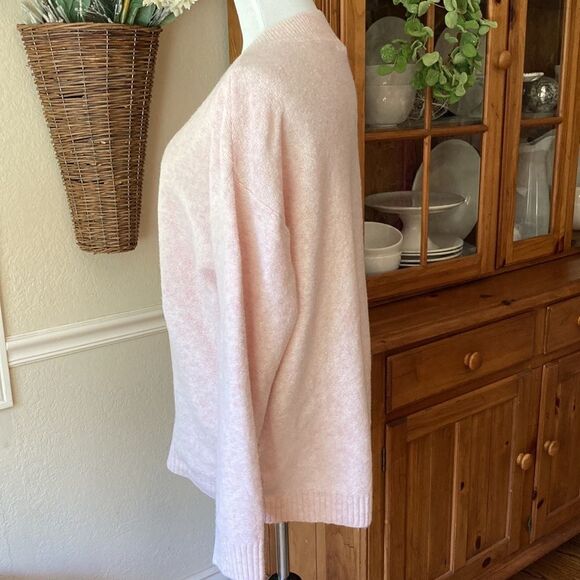 H&M Wool Blend Oversized V-Neck Pull Over Soft Pink Sweater Women’s Size Medium - Picture 5 of 10
